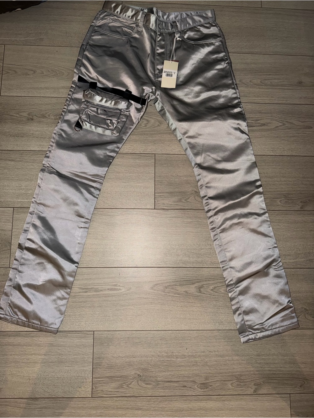 MNML Satin Light Silver Jeans - Picture 3 of 5